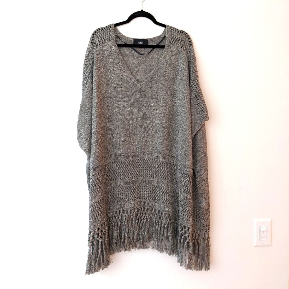 Line the Label Linen beach swim cover up poncho - Picture 1 of 5